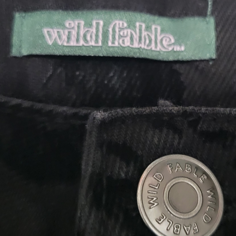 Monogrammed Wild Fable High RiseStraightEasy Rigid Denim Floral Black Jeans SZ 8 - Picture 3 of 16